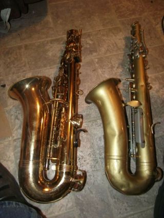 2 Vintage Bundy 11 Selmer Co Alto Saxophone Serial Number 1106967 And 804571