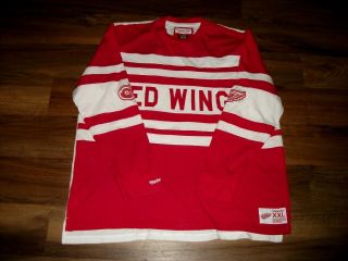 VINTAGE DETROIT RED WINGS MITCHELL & NESS HOCKEY JERSEY MEN ' S SIZE XXL PERFECT 4