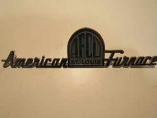 American Furnace Company (afco) St.  Louis Mo Vintage Metal Emblem Badge Trim