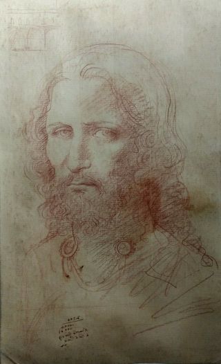 RARE Old Italian Master Drawing on hand laid paper 2