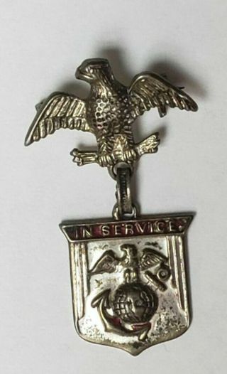 Vintage Wwii Ww2 Us Marine Corps Usmc Sweetheart Jewelry Ega In Service Pin