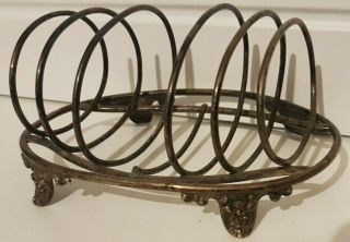 Solid Silver Toast Rack C.  1900 - 30s Decorative Detail To The Feet