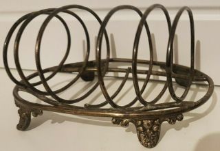 Solid silver TOAST RACK c.  1900 - 30s Decorative detail to the Feet 3