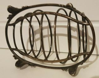 Solid silver TOAST RACK c.  1900 - 30s Decorative detail to the Feet 4