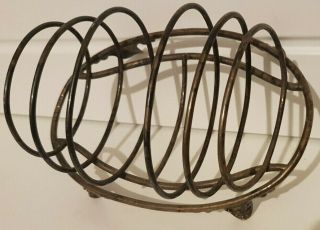 Solid silver TOAST RACK c.  1900 - 30s Decorative detail to the Feet 5