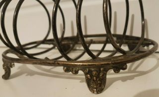 Solid silver TOAST RACK c.  1900 - 30s Decorative detail to the Feet 6