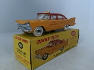 Dinky Toys 265 Plymouth Taxi,  With 266 Canadian Taxi Box Vintage