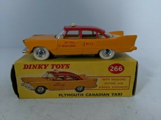 Dinky Toys 265 Plymouth Taxi,  with 266 Canadian Taxi Box Vintage 2