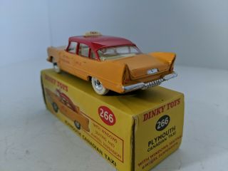 Dinky Toys 265 Plymouth Taxi,  with 266 Canadian Taxi Box Vintage 5