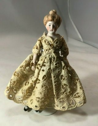 Antique German Bisque Lady With Lace Dress