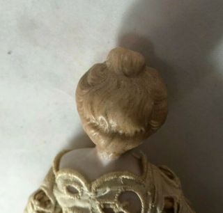 Antique German Bisque Lady with Lace Dress 5