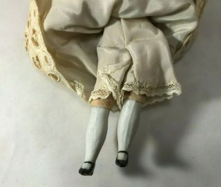 Antique German Bisque Lady with Lace Dress 8