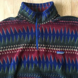 Vintage Patagonia Synchilla Fleece Jacket Pattern Tribal Aztec Made In Usa Large 2
