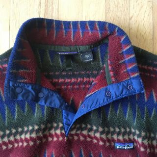 Vintage Patagonia Synchilla Fleece Jacket Pattern Tribal Aztec Made In Usa Large 4