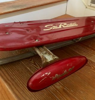 Vintage Sno Rocket Snow Metal Sled Art Deco Clark Auto Antique USA MFG 3