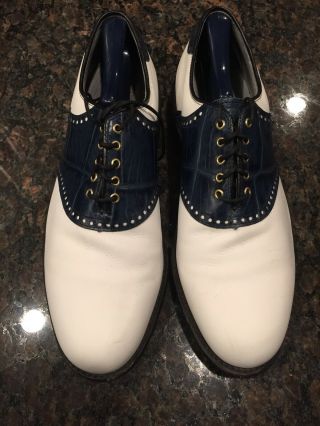 Vintage White/blue Saddle Footjoy Classics Size 11d