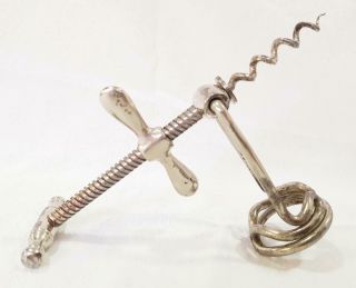 Antique Woltner Jp Corkscrew With Pivoting Frame Tire Bouchon
