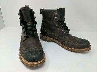 John Varvatos Usa Mens Size 8.  5 1/2 M Leather Wingtip Boots Shoes F2367p3 Vtg