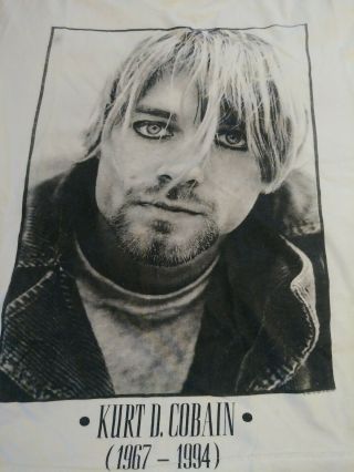 Rare Vintage 1994 Kurt Cobain Nirvana Memorial Shirt 90s Grunge Tour Concert