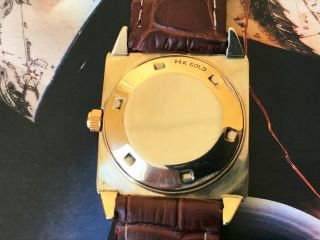 Vintage 1964 Solid 14K Yellow Gold Omega men ' s watch,  rare midsize model B6678 5