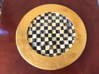 Vintage Mackenzie - Childs Courtly Check Large 14 " Round Wooden Charger Platter