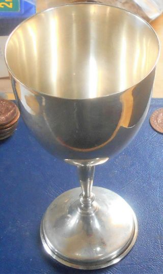 Large.  925 Solid Sterling Silver Goblet Cup 123 Grams 3.  95 Oz C