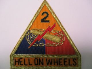 U.  S.  Army Wwii Veteran Blazer Patch For 2nd Armored Diviision " Hell On Wheels "