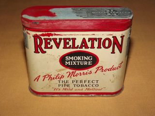 Vintage Philip Morris Product Revelation Smoking Mixture Pipe Tobacco Tin Can