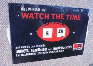 Vintage Uniroyal Tire Watch The Time Tire Mold Sign Gas & Oil Display