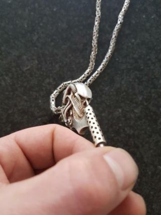 Extremely Rare H.  R.  Giger Alien Sterling Silver 925/1000 Pendant 3