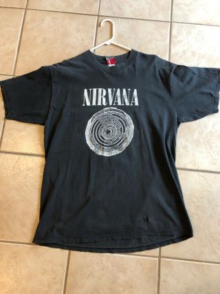 Nirvana Kurt Cobain T - Shirt Bleach Vintage 90s Tee Shirt Black Xl Rare
