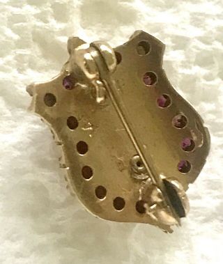 RARE VINTAGE SOLID 14K GOLD KAPPA ALPHA FRATERNITY PIN WITH PEARLS AND RUBIES 6