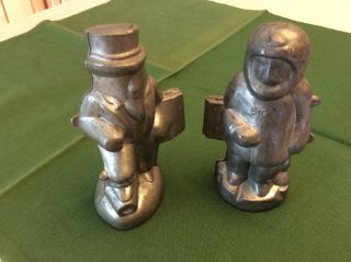 Vintage Antique Pewter Ice Cream Mold (two) - Eskimo 510 And Uncle Sam 514