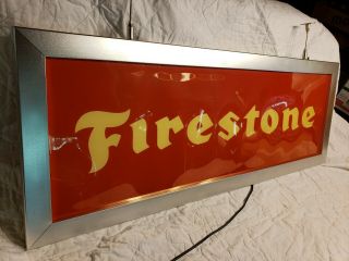 Vintage Firestone Lighted Sign - Firestone Dealer Sign - Double Sided
