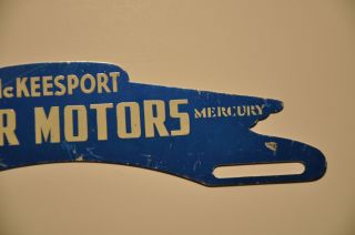 Vintage 1940s License Plate Topper Eger Motors McKeesport PA Ford / Mercury 4