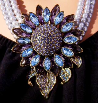 Heidi Daus Divine Miss Daisy 3 - Row Necklace Ret: $249.  95