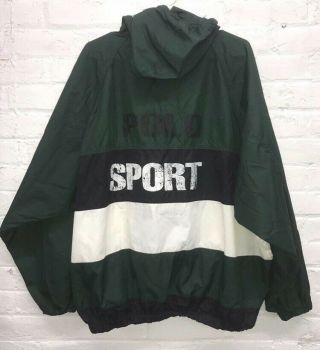 Rare 90s Vintage Polo Sport Spell Out Full Zip Light Windbreaker Jacket Mens Xl