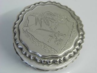 An Exquisite Vintage Dutch Solid Silver Hinged Top Snuff Tobacco Box