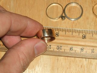 Vintage 14k Gold Ring Wide Wedding Band Size 4.  5