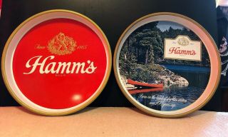 Hamm’s Beer Two Vintage Trays