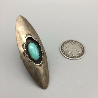 Gorgeous Shadowbox Style,  Vintage Turquoise & Sterling Silver Ring - Size 6 3