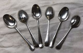 Set Of Six (6) W.  T.  & Co.  Sheffield Sterling Silver Spoons (1944) 100 G