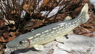 Michigan Fish Decoy Geo Aho 10” Pike Ice Fishing Spearing Lure