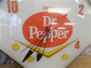 Drink Dr Pepper Lighted Bubble Glass Clock Pam Vintage Soda Advertising Sign 4