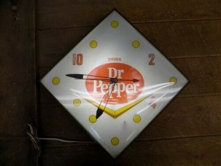 Drink Dr Pepper Lighted Bubble Glass Clock Pam Vintage Soda Advertising Sign 9