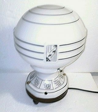 Vintage Large Art Deco Milk Glass Round Ceiling Light Fixture Globe