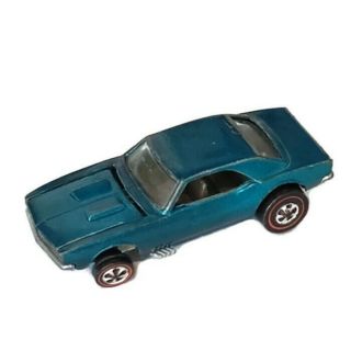 Rare Vtg Mattel Hot Wheels Redline Custom Camaro In Hard To Find Aqua Blue