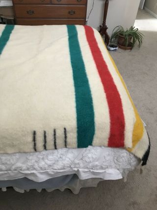 Vintage Trapper Point 4 Point Blanket All Wool Made In England 7
