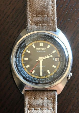 Vintage Seiko World Time Watch - 6117 - 6400 - Circa 1974 -