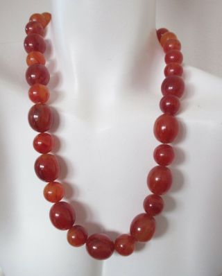 Vintage Honey Light Cherry Bakelite Beaded Necklace 100 Grams